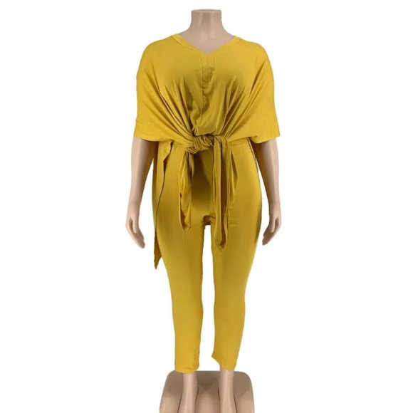 Women Plus Size Loose Solid Color Two Piece Set - Picture 2 of 15